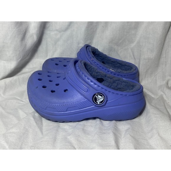 Baby Crocs Fur Line Purple Size 7C - Picture 1 of 5